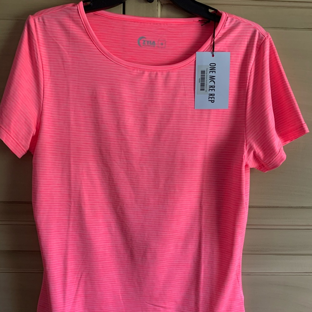 Zyia Flamingo Stripe Short Sleeve T